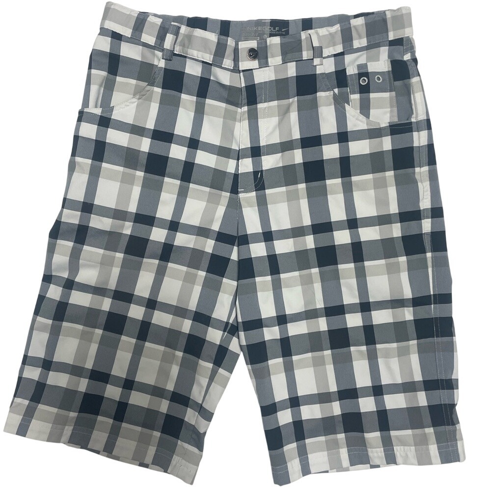 Nike Golf Dri Fit Plaid Adjustable Waist Shorts Youth Boys XL‎